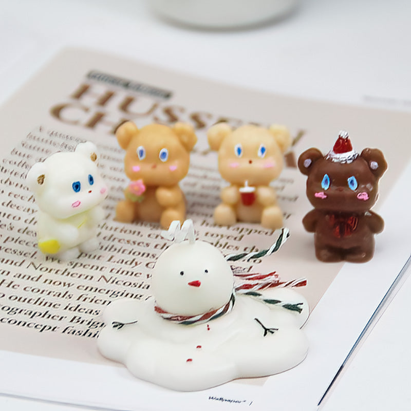 Cute Bear Candle Cake DIY Birthday Aromatherapy Candle Silicone Baking Mold