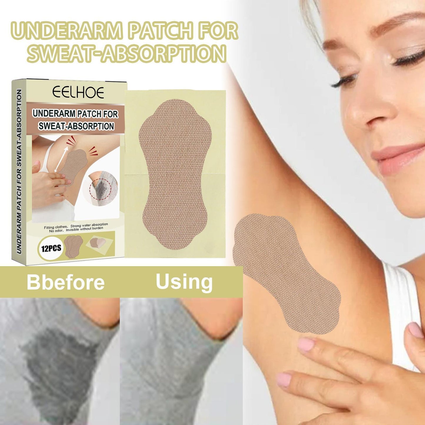 Ilho Underarm Antiperspirant Stick Invisible Long-lasting Anti-sweat And Sweat-absorbing Summer Antiperspirant Patch