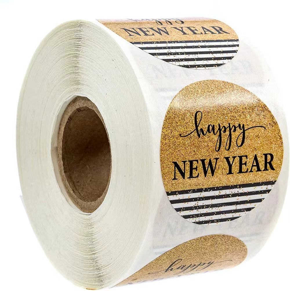 Happy New Year Decoration Sticker Labels