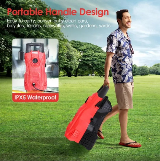 Electric High Pressure Washer 3000PSI Max 2.6GPM Powerful Car Washer Pressure Cleaner With Adjustable Spray Nozzle Soap Dispenser IPX5 Waterproof For Patio Garden Driveway