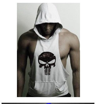 HOODED SKULL BODYBUILDING TANK TOP