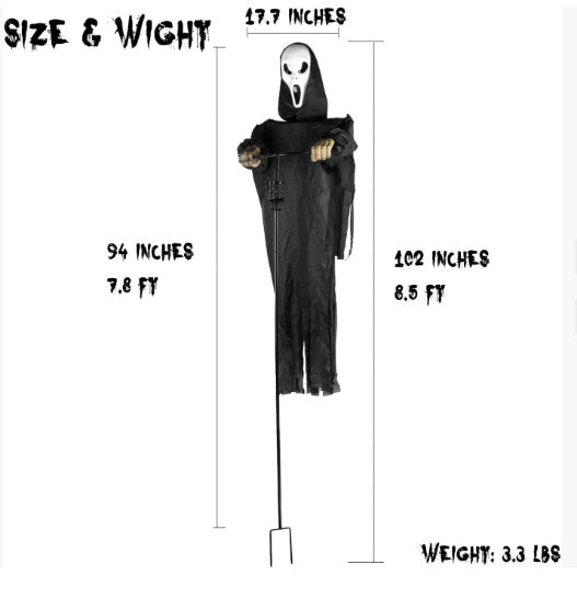 Halloween Skull Screaming Scary Ghost Decoration Iron Ornament