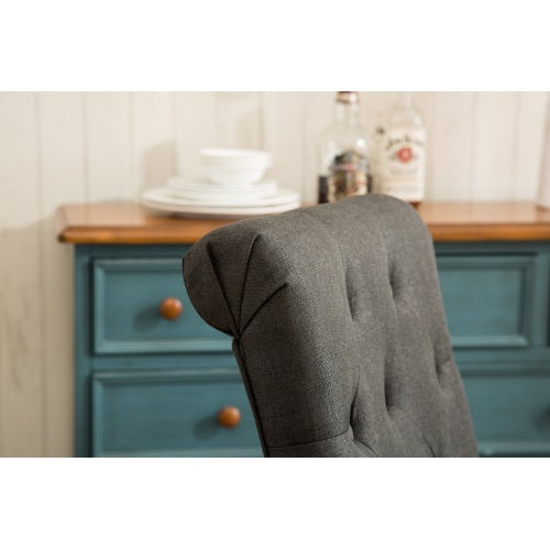 Habit Solid Wood Tufted Parsons Dining Chair, Set Of 2, Charcoal