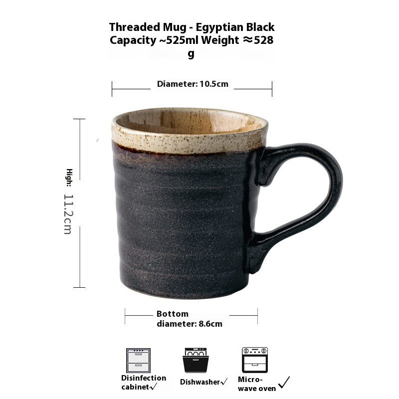 Retro Featured Coffee Cup Thread Relief Mug