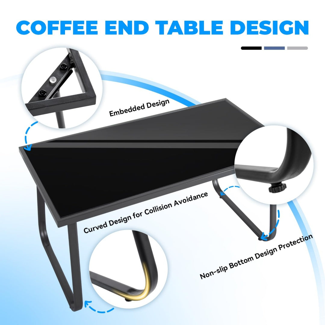 Courtyard Furniture Set, Outdoor Courtyard Furniture Reception Set With Table---4 Black