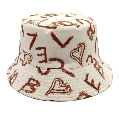 Love Letter Pattern Bucket Hat Children's Digital Printing Bucket Hat