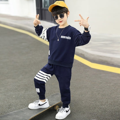 Boy's Suit Sports Two-piece Labeling Leisure