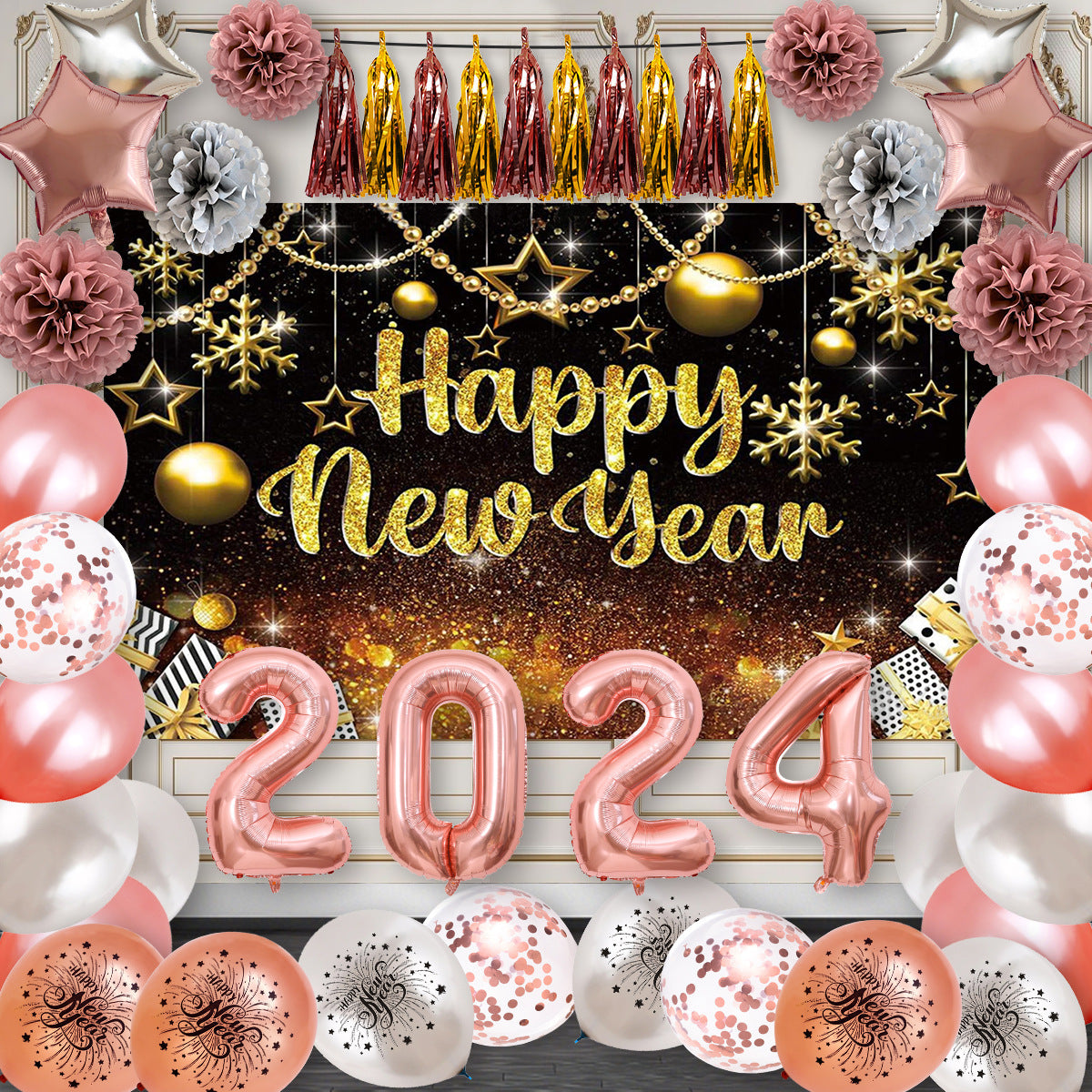 New Year Balloon Decoration 12-inch Round Latex