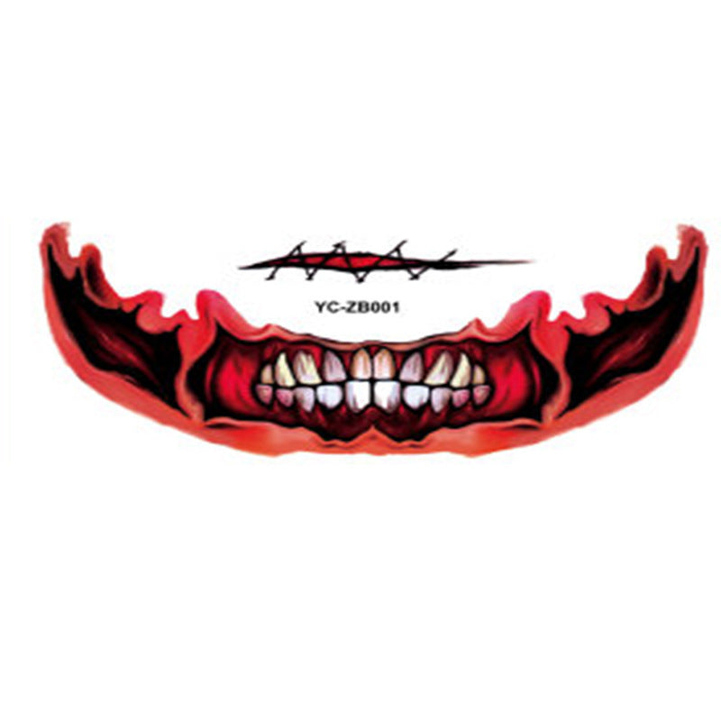 Halloween Mouth Tattoo Sticker Horror Lip DIY Decoration