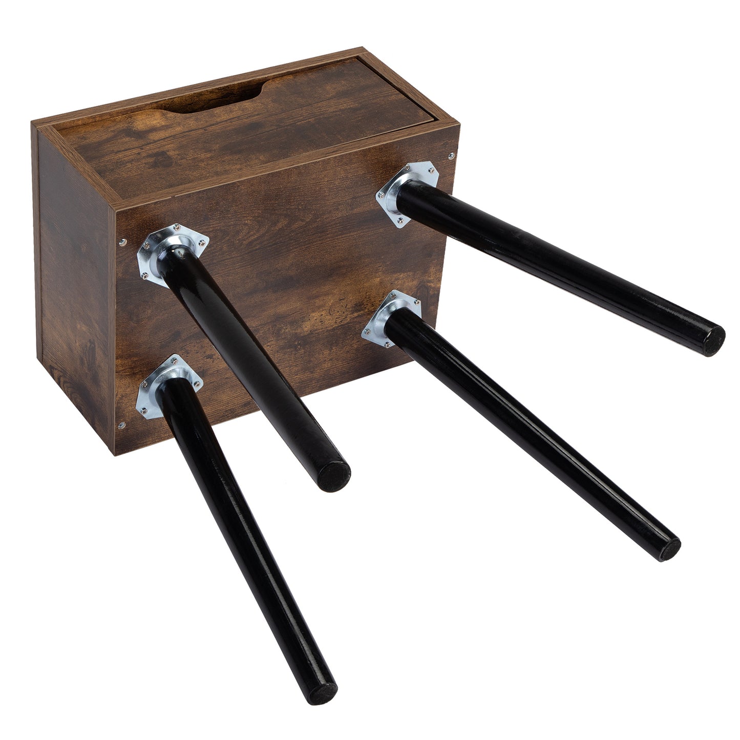 Set Of 2 Mid Century Wood Side Tables W  Storage Drawer For Bedroom,Brown Black