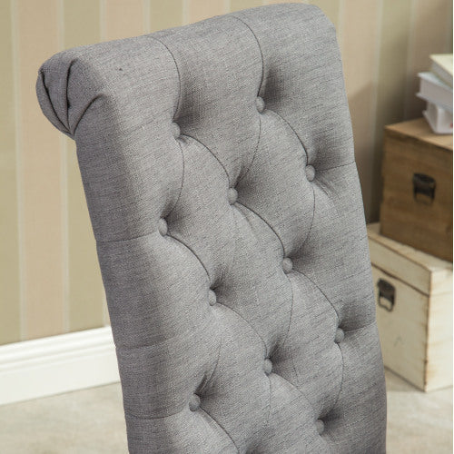 Habit Solid Wood Tufted Parsons Dining Chair, Set Of 2, Grey