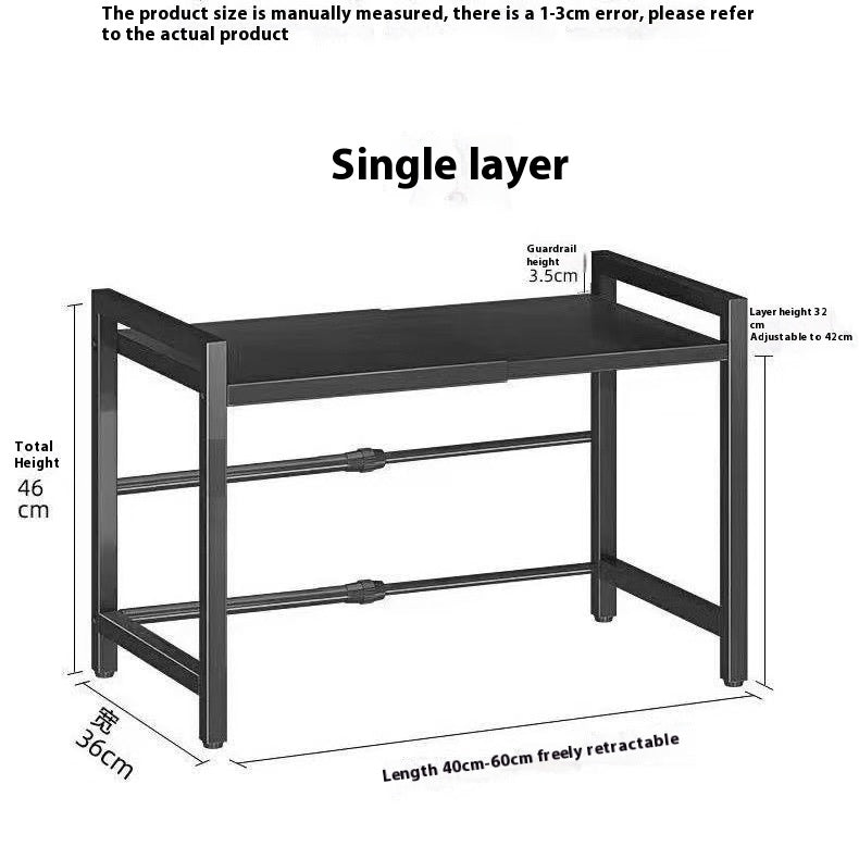 Retractable Kitchen Microwave Storage Rack Multi-function