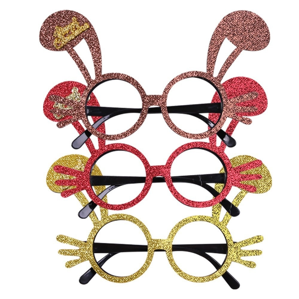 2025Golden Glasses Christmas Day Party Decoration