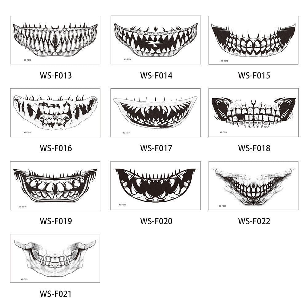 Halloween Mouth Tattoo Sticker Horror Lip DIY Decoration