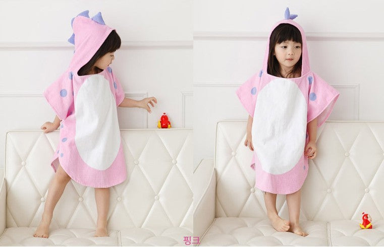Infant cotton absorbent and breathable cartoon bathrobe