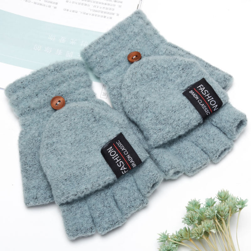Winter warm half-finger gloves