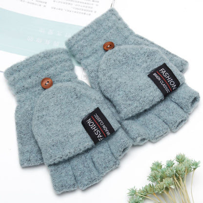 Winter warm half-finger gloves