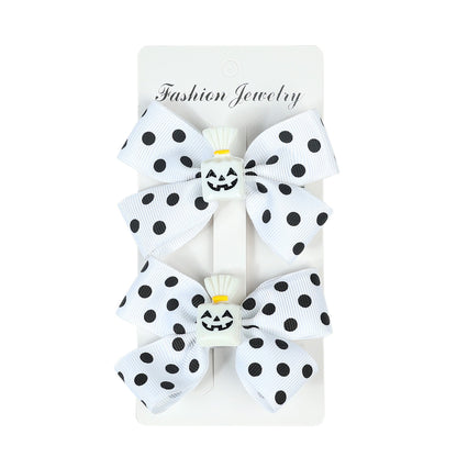 Halloween Decoration Double Bowknot Children Barrettes