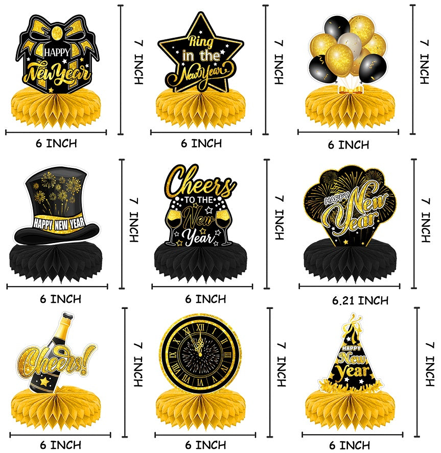 2024 New Year Honeycomb Decoration Happy New Year