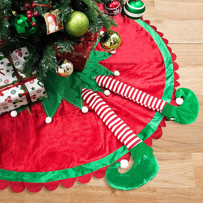 Christmas Elf Legs Decoration Car Trunk Decoration Fabric Red Stripes Big Curved Legs New Year Gift Christmas Ornaments
