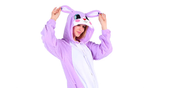 Men And Women Velvet Tamed Cartoon Animal Christmas Halloween Party One-Piece Pajamas