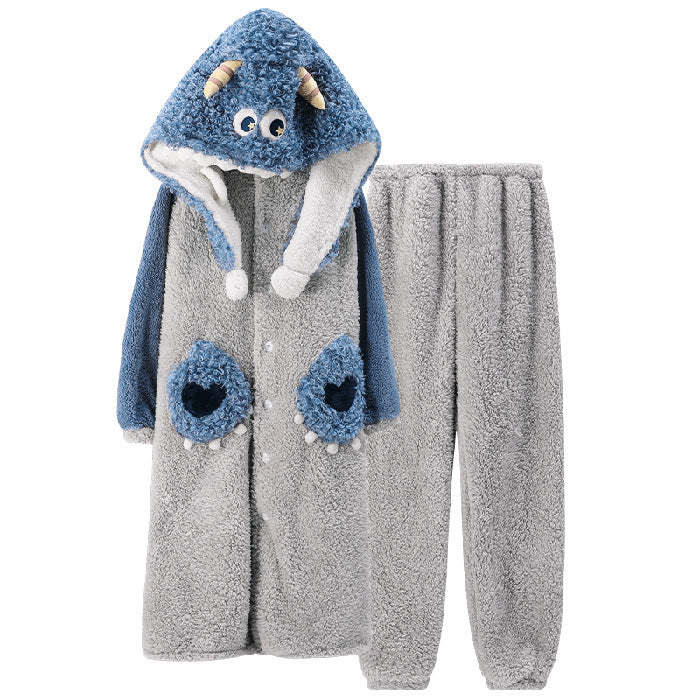 Women's Winter Long Plush Bathrobe Homewear