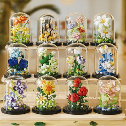 Dust Cover Building Blocks Flowers Children's Assembly Toys