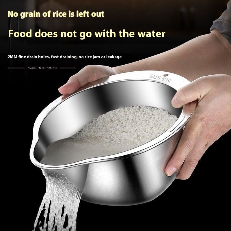 Stainless Steel Rice Washing Filter Fabulous Rice Washing Gadget Basin Kitchen Household