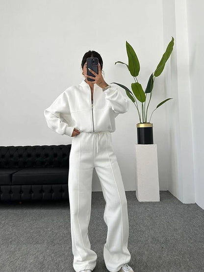 Women's European And American Leisure Cardigan Pants Two-piece Set
