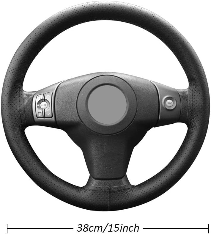 Genuine Leather DIY Car Steering Wheel Cover Anti-slip For Cm Black US