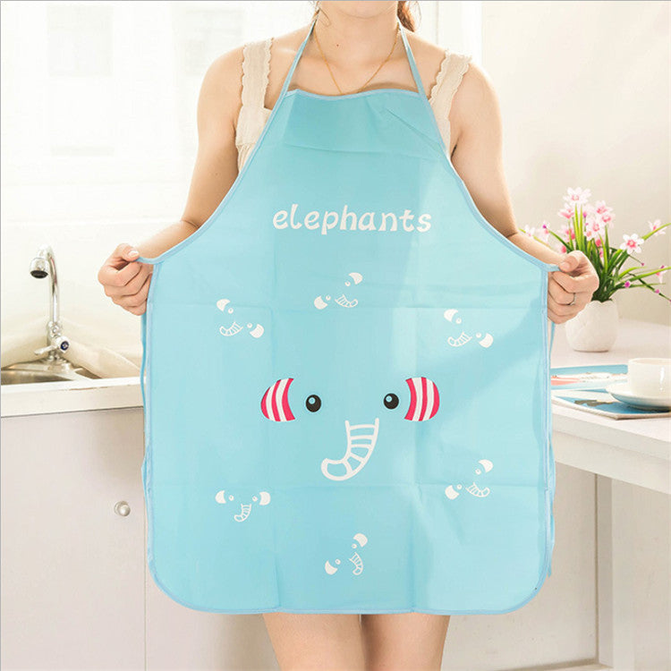 Kitchen Pvc Cute Cartoon Apron Oil-proof Waterproof