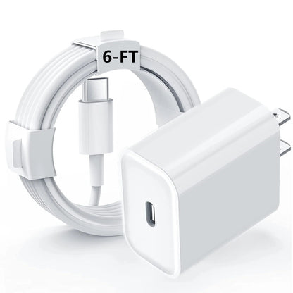 Phone Charger, Cube Phone Charger Travel 1Pack 6FT Lightning Cable Cord Quick Fast Charging Cord USB Wall Chargers Travel Plug Adapter For Phone 16 15 14 13 12 11 X 8 Plus XR XS Max 7 SE IPad, Airpods