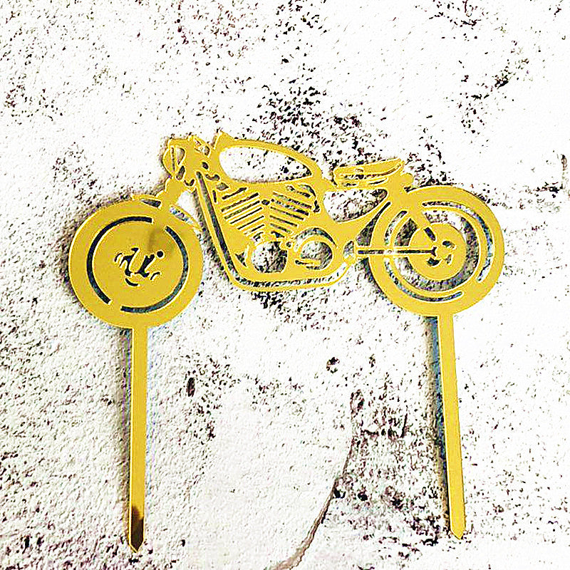Motorcycle Car Birthday Cake Insertion Party Decoration