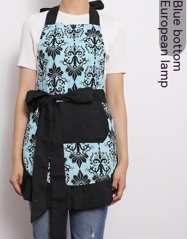 Printed Apron Antifouling Supermarket Overalls Women's Kitchen