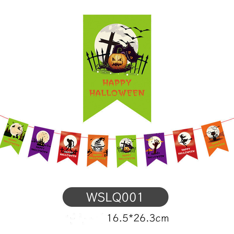 Decoration Halloween Arrangement Party Bar KTV Pull Ghost Festival Bunting Flags