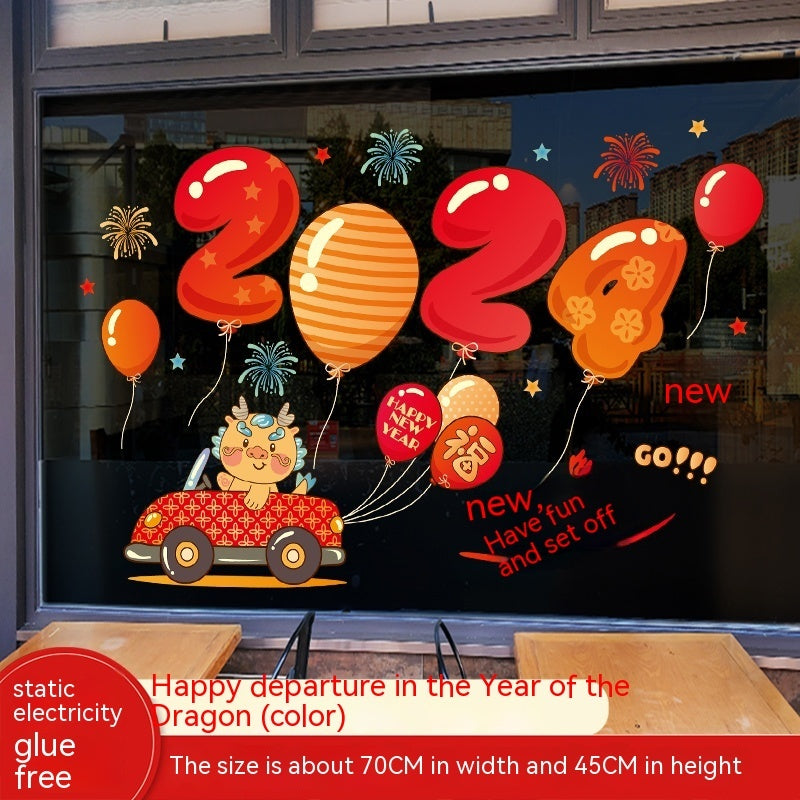Decoration Dragon Year Window Stickers New Year Window Stickers Spring