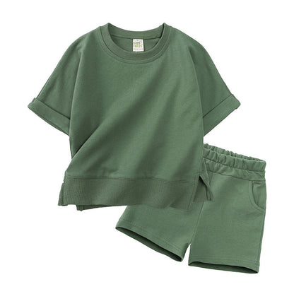 Children's Summer Short Sleeved Shorts Sports Two-piece Set
