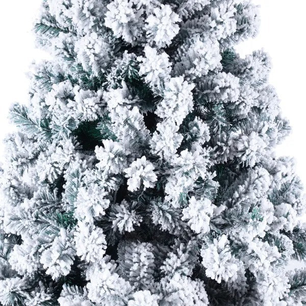 6ft Flocking Tied Light 1202 Branches Christmas Tree