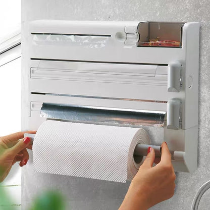 Kitchen Multi-functional Shelf Wall-mounted Plastic Wrap Storage Box