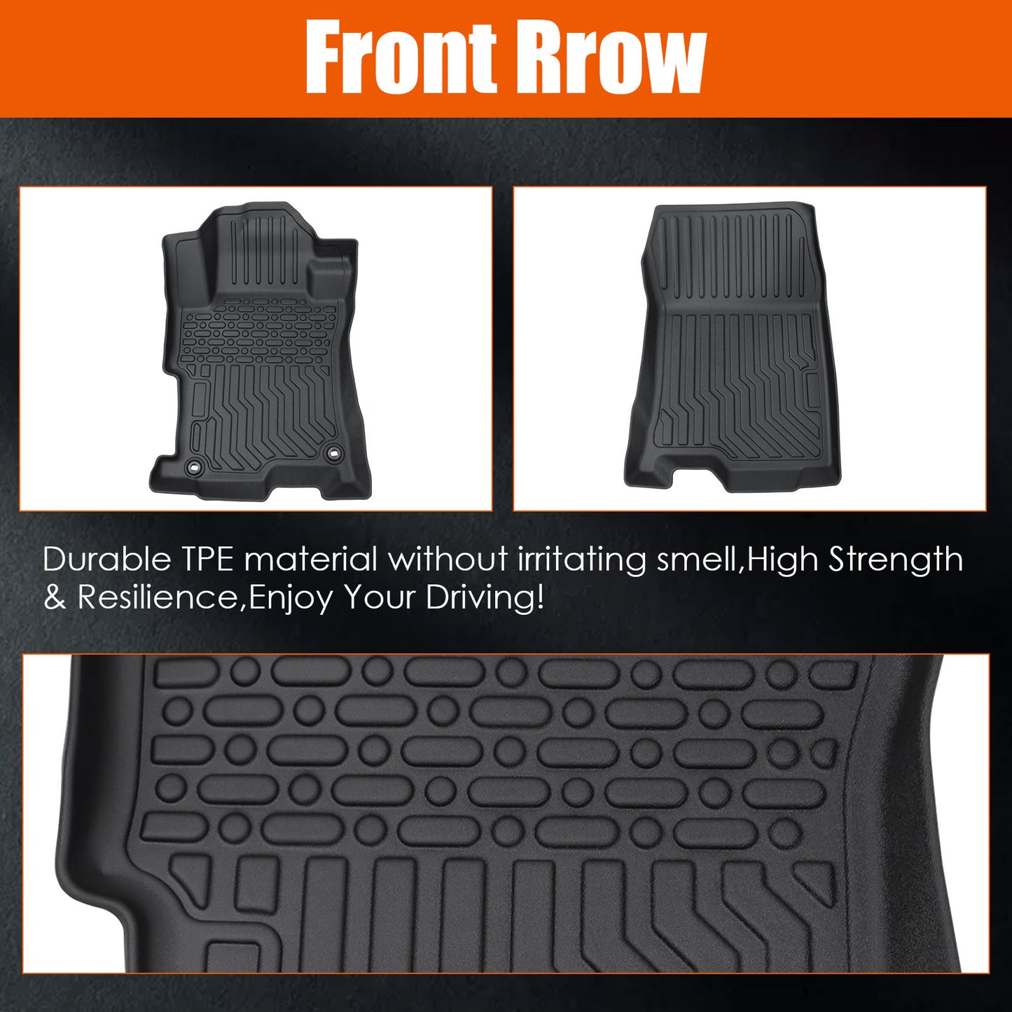 TPE Rubber Car Floor Mats All-Weather For 08-12  Accord