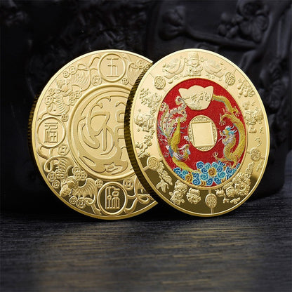 God Of Wealth Gold Coin New Year Commemorative Medal Rich