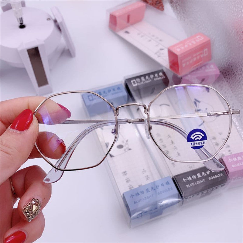 Octagonal anti-blue glasses