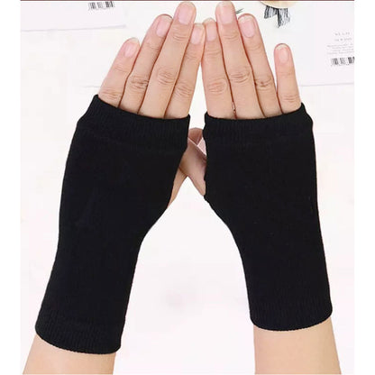 Winter Cotton Gloves Half Finger Sports Fingerless Gloves Knitted