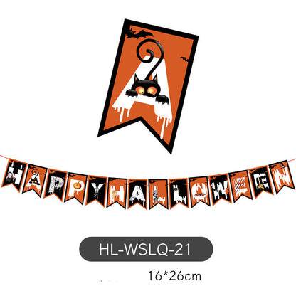 Decoration Halloween Arrangement Party Bar KTV Pull Ghost Festival Bunting Flags