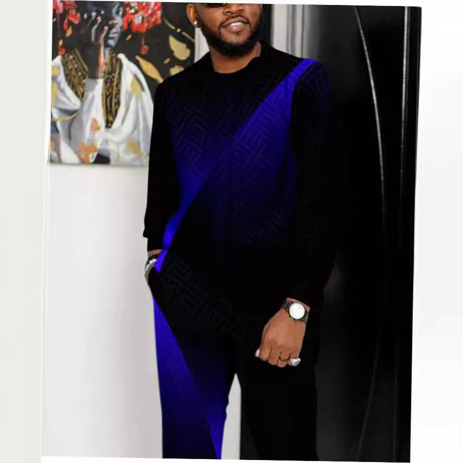 Two-piece Men's 3D Printing Classic Leisure Sports Suit