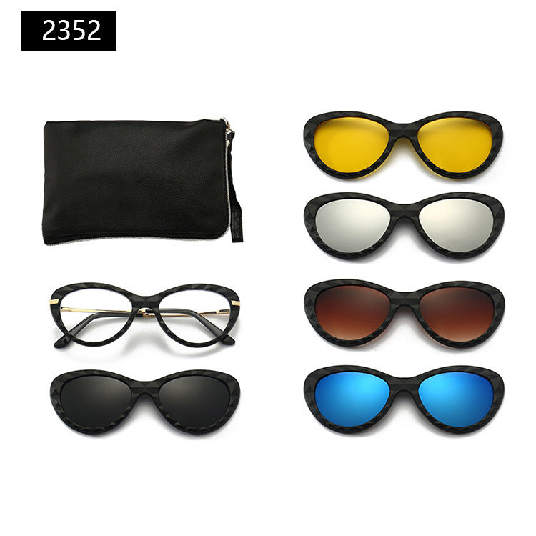 Magnetic Set Of Glasses Polarized Sunglasses Get Glasses Bag Free