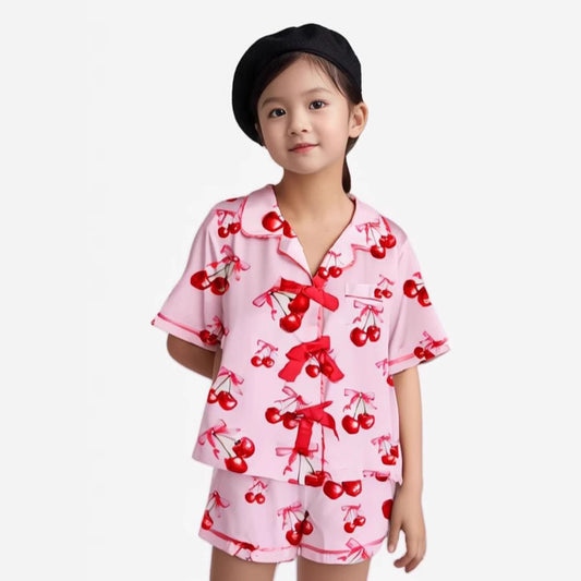 Leisure Children's Bow Printed Home Suit Set
