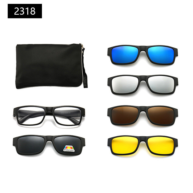 Magnetic Set Of Glasses Polarized Sunglasses Get Glasses Bag Free
