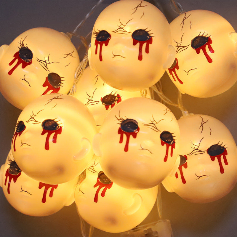 LED Halloween Decoration Atmosphere Layout Grimace Lighting Chain