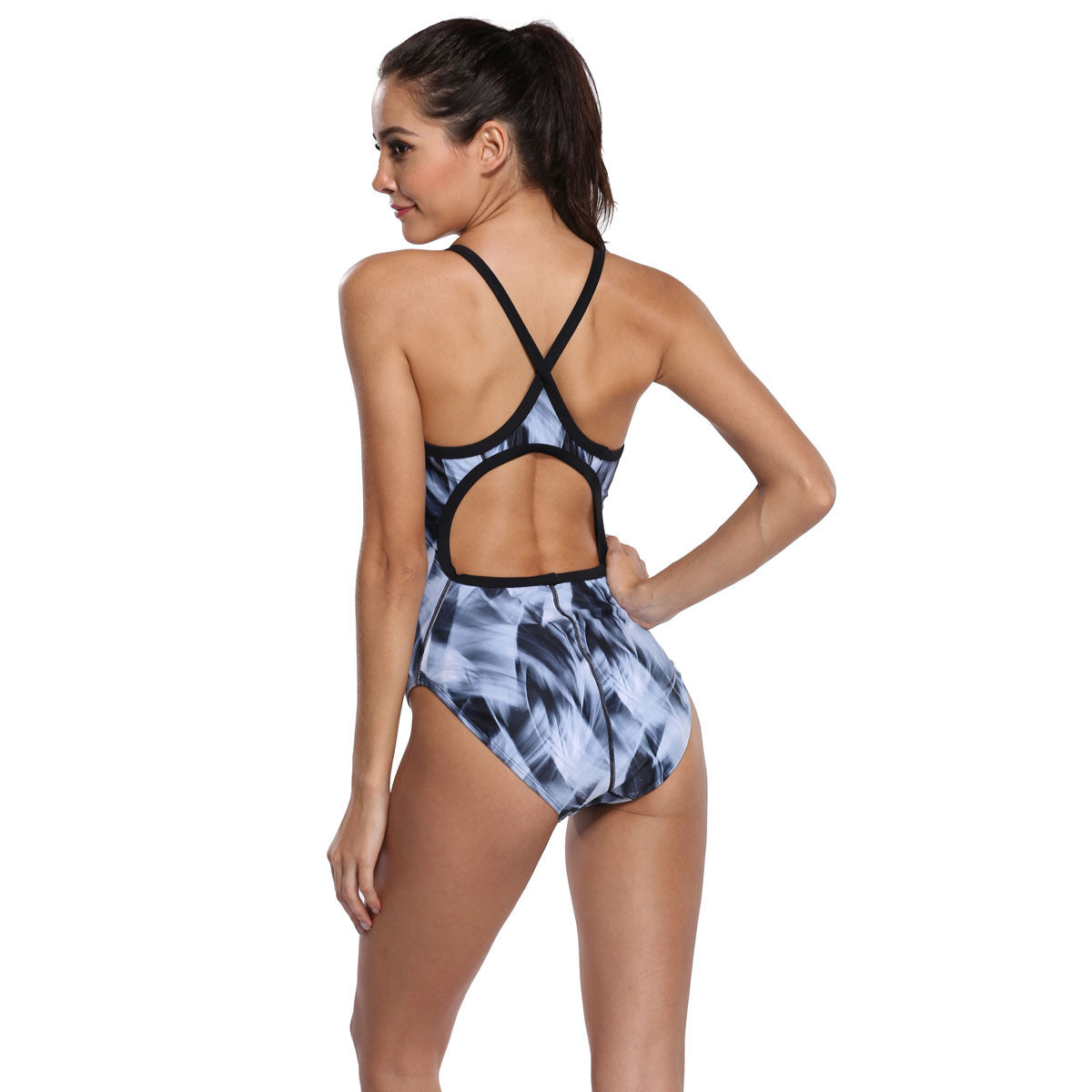 Women's Fashion Sports Backless Triangle One Piece Swimsuit Women